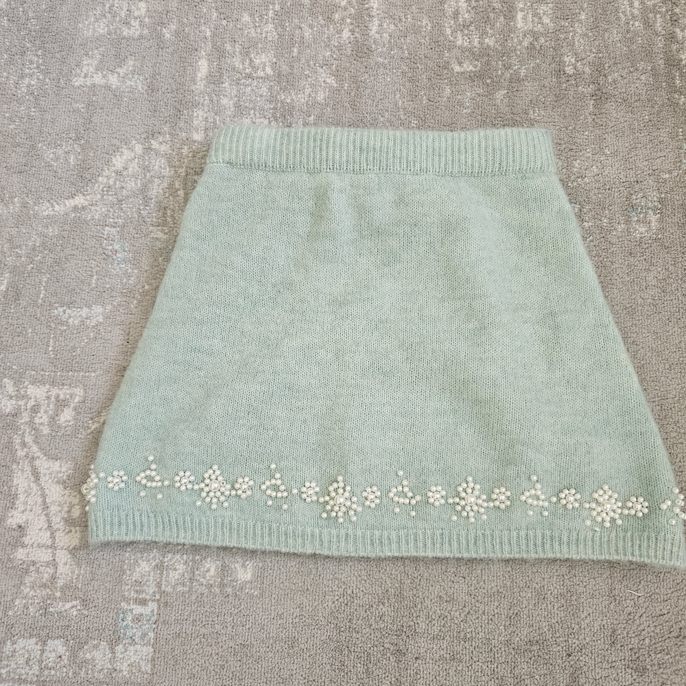 Zara Mint Green Embellished Girls Skirt Size Small (6-7)